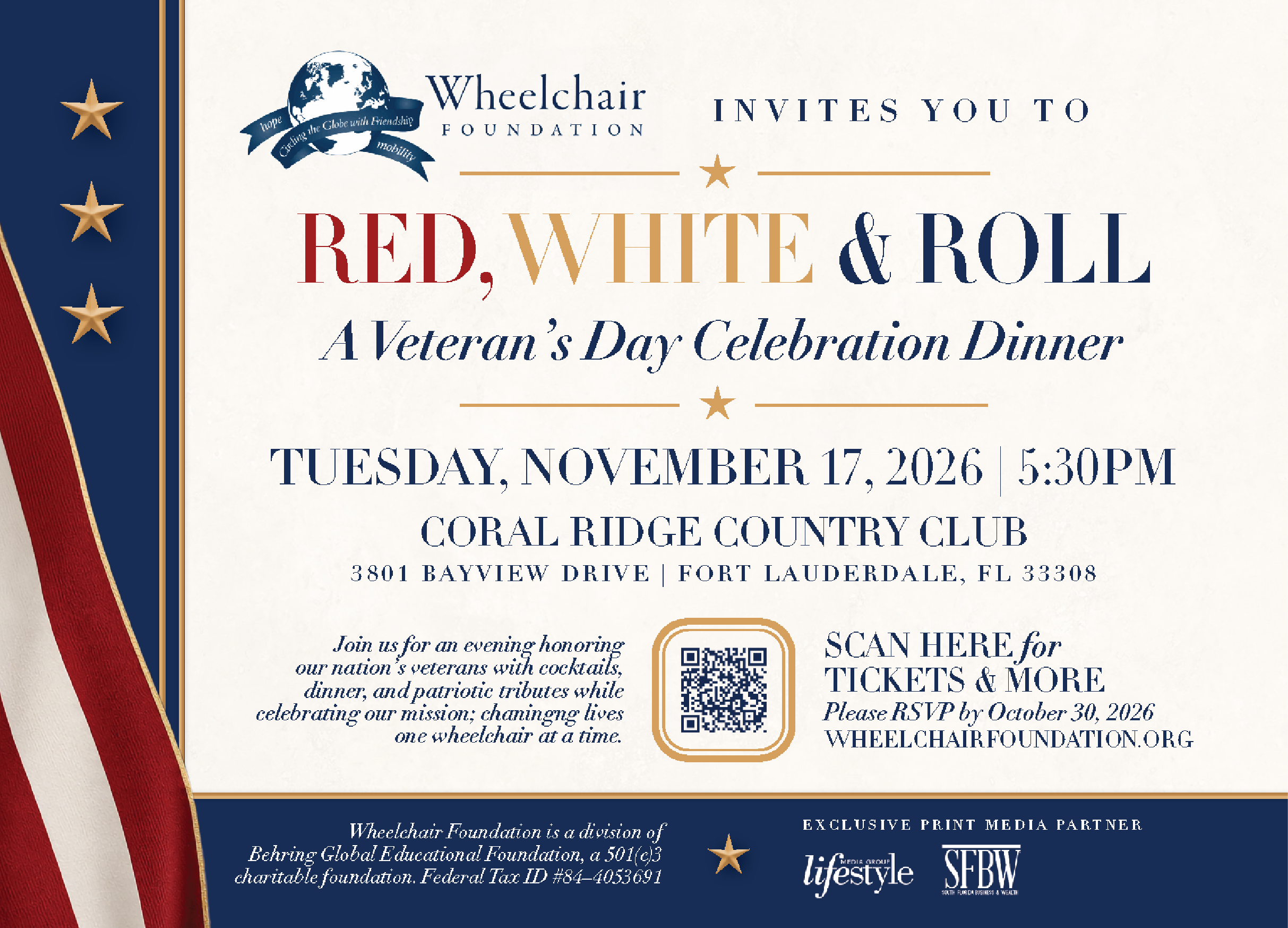 RED, WHITE, & ROLL – A Veterans Day Celebration Dinner